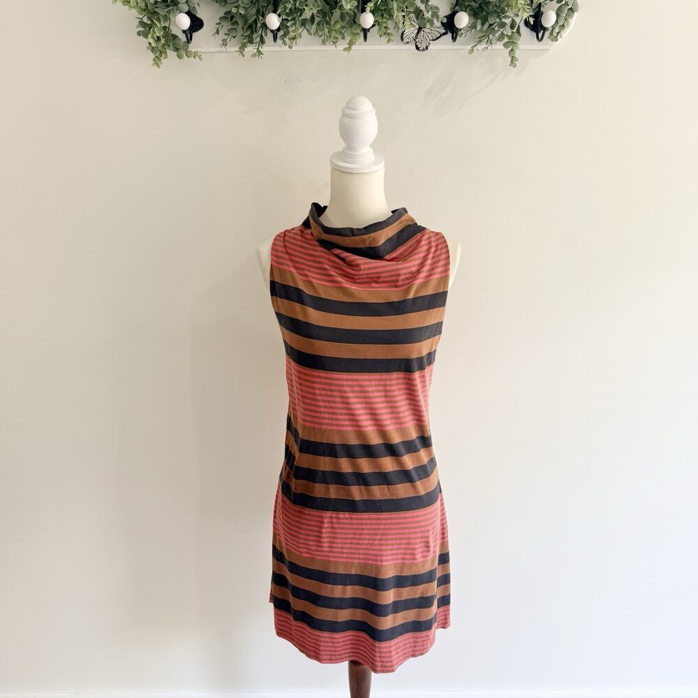 Patagonia Dress Womens Medium Kamala Stripe Cowl Neck Sleeveless Sheath T4026